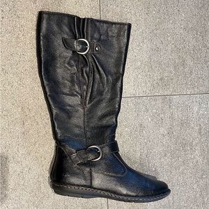 BOC Born Black Leather Boots. Size 9 Wide calf